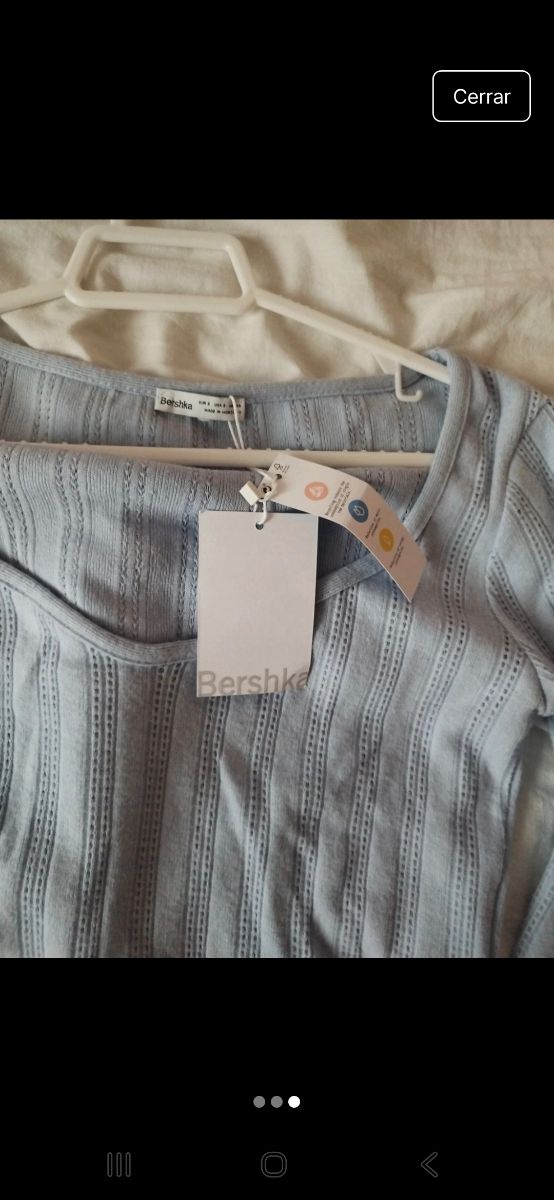 Top Stradivarius azul - Talla S