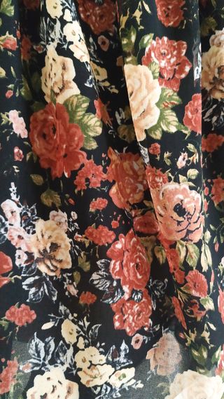 Vestido floral - Negro y multicolor