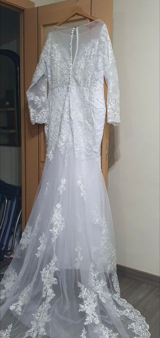 Vestido novia encaje blanco