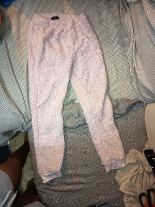 Pantalones de felpa rosa
