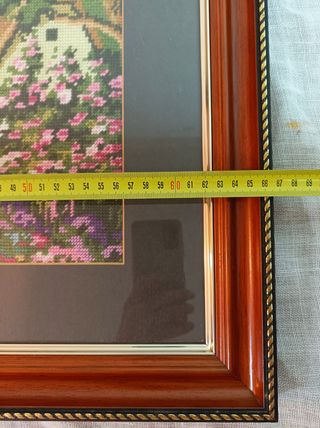 Cuadro bordado: Casa campestre