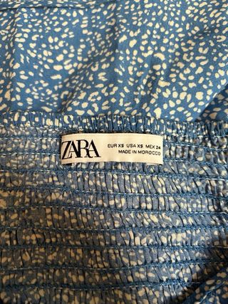 Vestido Zara azul estampado