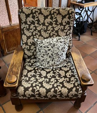 Sofá-cama + 2 sillones madera roble