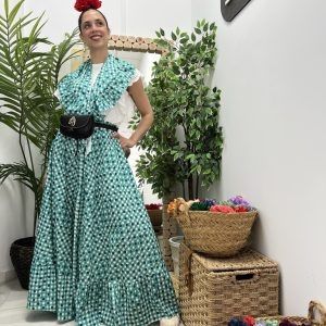Conjunto flamenco: falda y manton verde