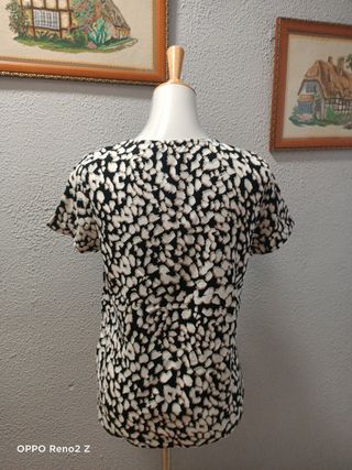 Blusa leopardo - Negro y beige