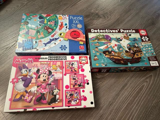 Puzzles infantiles: Minnie, detectives y animales
