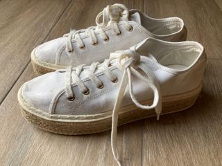 Zapatillas blancas plataforma esparto