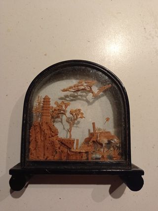 Diorama cinesa vintage in sughero