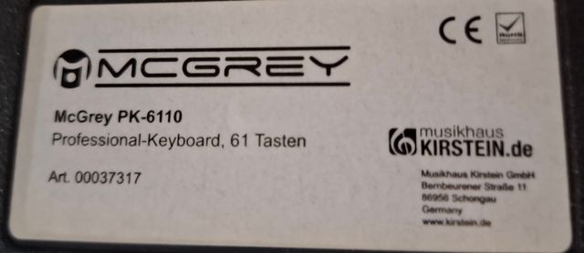 Piano Electrónico Mcgrey PK-6110