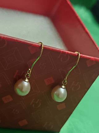 Pendientes oro 9k perlas cultivadas