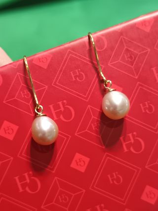Pendientes oro 9k perlas cultivadas