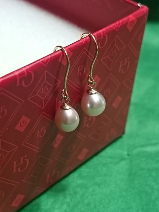Pendientes oro 9k perlas cultivadas