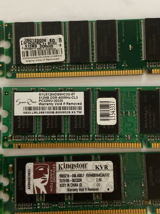 Lote 6 memorias RAM de 512mb