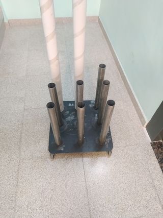 Soporte tubos metalico - 9 tubos