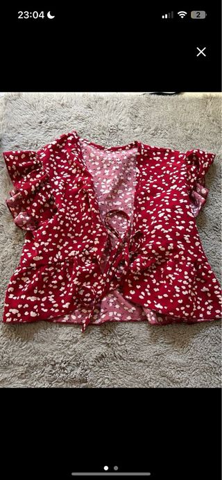 Top rojo estampado - como nuevo