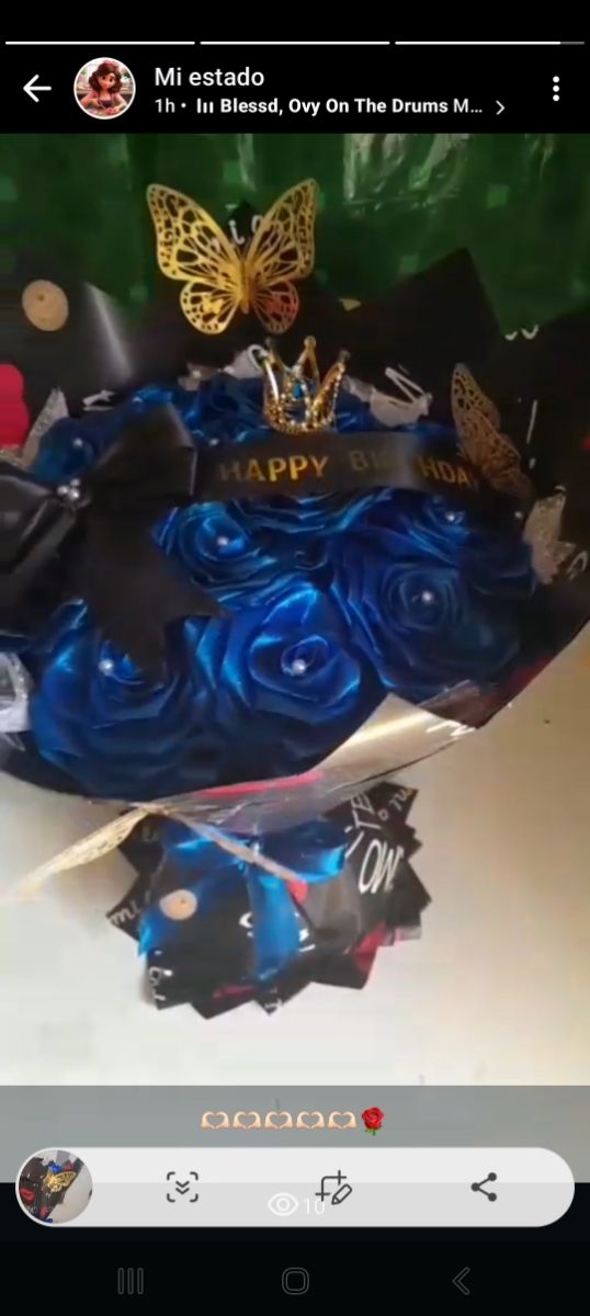 Ramo rosas azules eternas