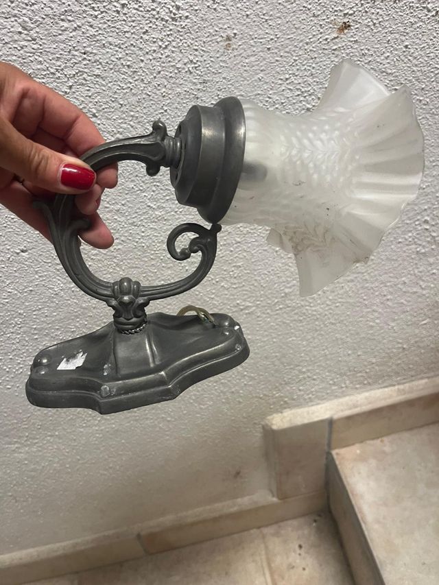 Aplique Pared Vintage Metal Gris