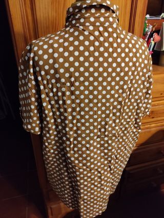 Blusa Mango topos - marrón y blanco