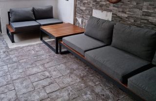 Sofá exterior gris 3 plazas