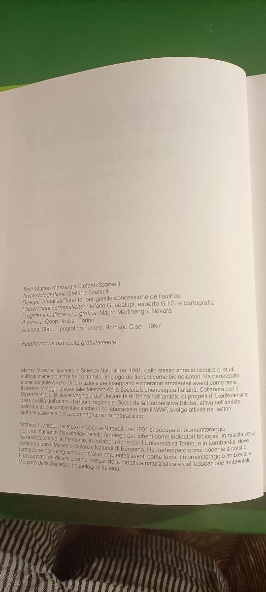 Libro: Licheni & Inquinamento Atmosferico (1997)