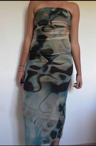Vestido Zara azul turquesa