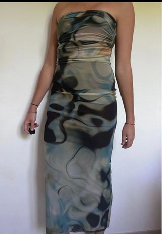 Vestido Zara azul turquesa