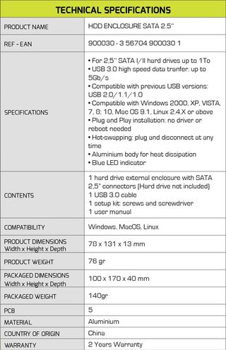 Caja Disco Duro SATA 2.5" + Cable