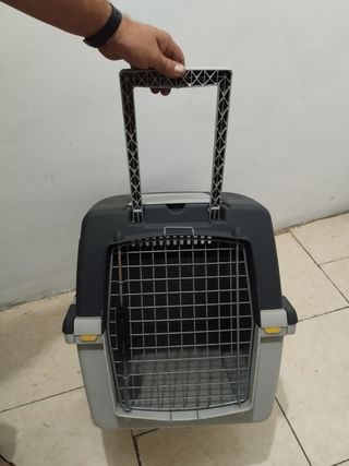 Transportín para mascotas - Gris y negro