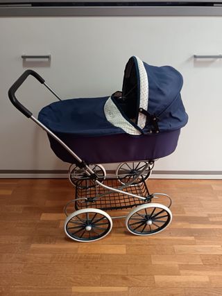 Carrito bebé muñecas vintage azul