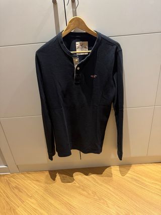 Camisa Hollister azul  manga larga talla M