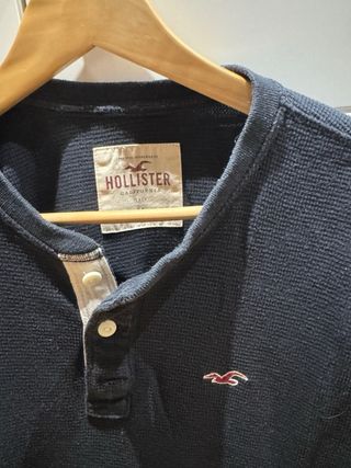 Camisa Hollister azul  manga larga talla M