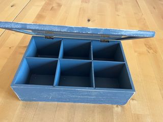 Caja té madera cristal vintage