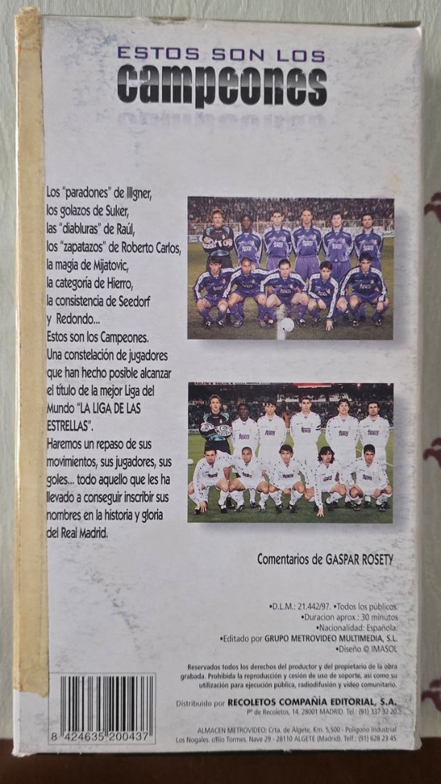 3 VHS del Real Madrid