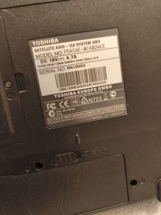 Portátil Toshiba Satellite A300-1L6