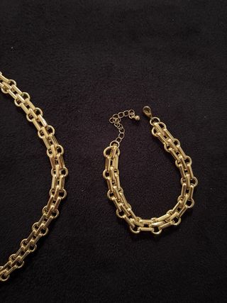 Collar y pulsera dorados | 18k