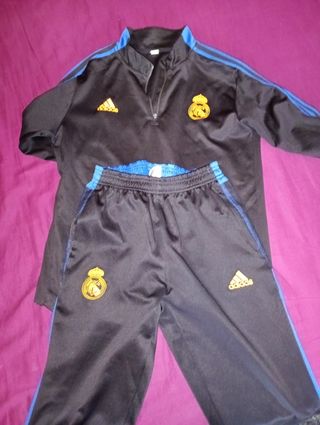 Chándal Adidas Real Madrid - Negro/Azul talla 18