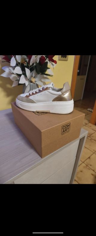 Sneakers sportive oro/bianco