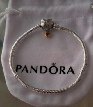 Pulsera Pandora Corazón . Plata/Oro