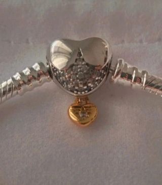 Pulsera Pandora Corazón . Plata/Oro