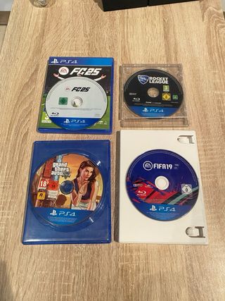 PS4 (PlayStation 4) - 2 mandos + 4 juegos