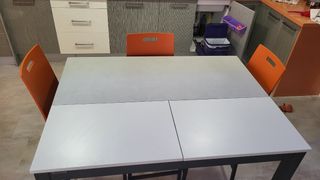Mesa alta cocina - Gris y naranja