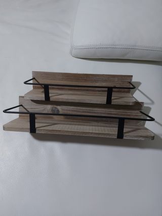 Pack 2 Estantes Madera Gris Rústico