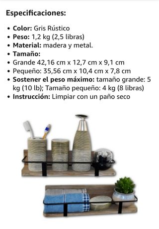 Pack 2 Estantes Madera Gris Rústico