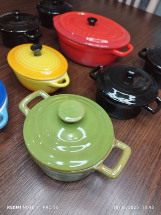 9 mini cocottes cerámica | Colores surtidos
