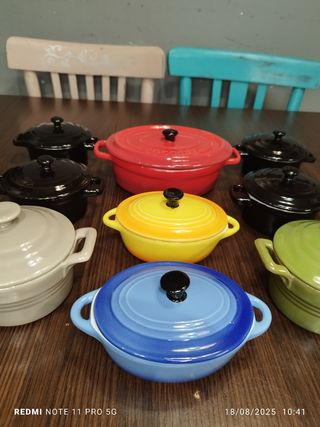9 mini cocottes cerámica | Colores surtidos