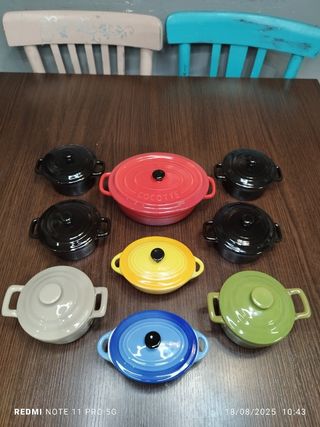 9 mini cocottes cerámica | Colores surtidos