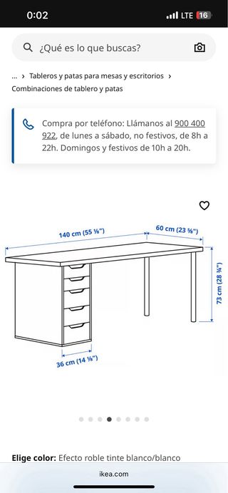 Escritorio IKEA blanco y beige NUEVO. 
