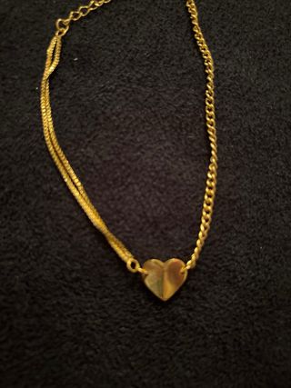 Pulsera corazón oro 9k