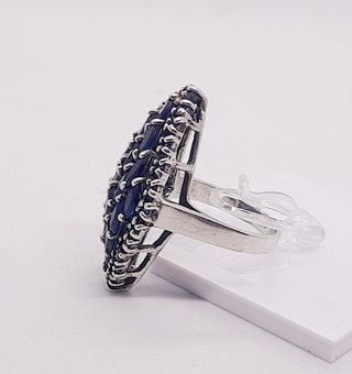 Anello zaffiro blu argento 925