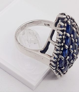 Anello zaffiro blu argento 925